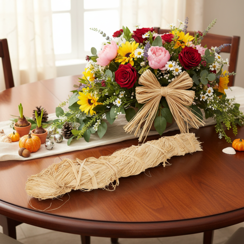 Artikel Bundels van natuurlijke raffia voor bloemschikken en cadeauverpakking, 1 kg