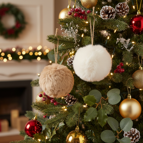 Decoratieve pomponbal voor de kerstboom, 10 cm | Floristik24.nl