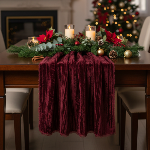 Decoratie met fluwelen linten voor tafelloper en knutselwerk, 25 cm x 2 m | Floristik24.nl