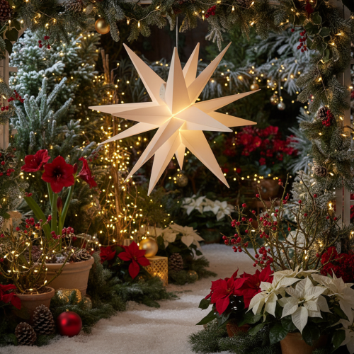 LED-ster Kerstster Warm Wit Timer Buiten 60cm | Floristik24.nl