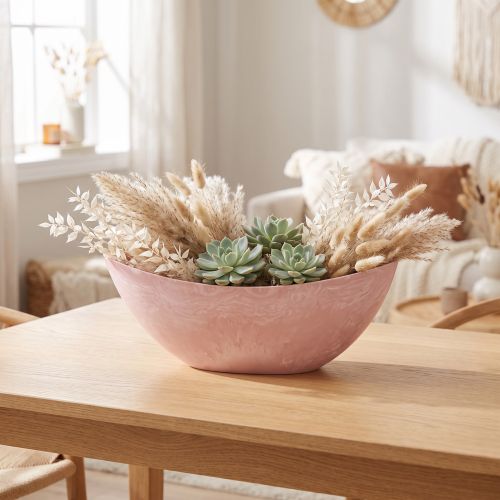 Decoratieve schaal plantenbak roze 34cm x 11cm H11cm | Floristik24.nl