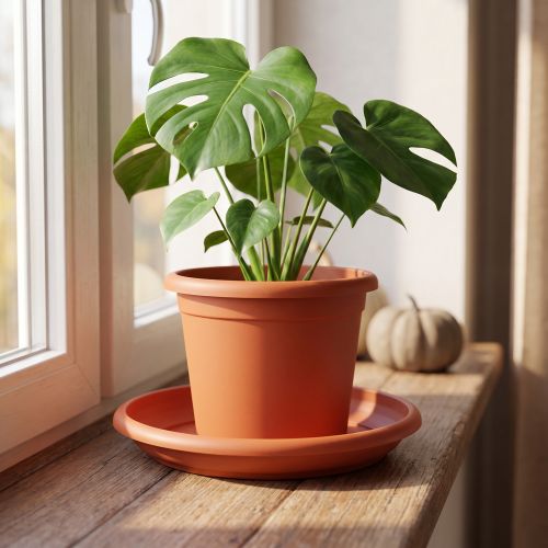 Onderzetter “Linda” Ø28cm terracotta | Floristik24.nl