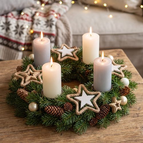 Artikel Adventdecoratie, kerstdecoratie ster, decoratieve ster jute B15,5cm 8 stuks