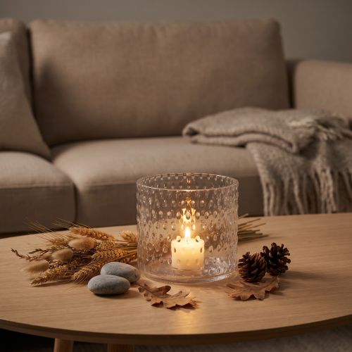 Lantaarnglas, theelichthouder glas, kaarsglas Ø11,5cm H9,5cm | Floristik24.nl