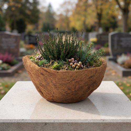 Bloemenschaal rond, schaal van natuurlijke vezels, kokosplantenschaal rond 30cm | Floristik24.nl