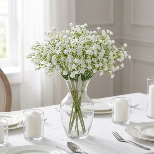 Gypsophila kunstgypsophila in bos wit H28cm 6st | Floristik24.nl
