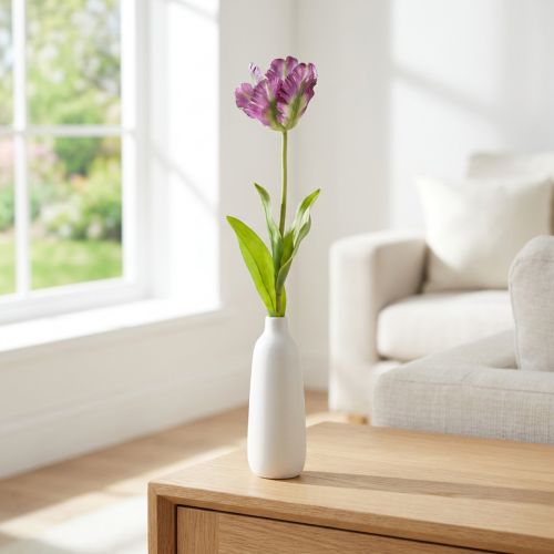 Kunstbloem papegaaitulp kunstdecoratietulp paars 63cm | Floristik24.nl