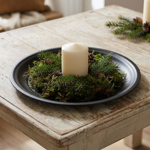 Decoratief bord metaal kom decoratief bord antraciet Ø26cm 2 stuks | Floristik24.nl