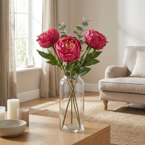 Artikel Kunstmatige pioenroos voor elegante interieurdecoratie, 58 cm