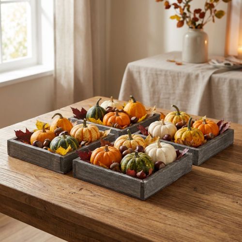 Rustiek decoratief dienblad voor stijlvolle tafeldecoratie, 15 cm, 4 stuks | Floristik24.nl