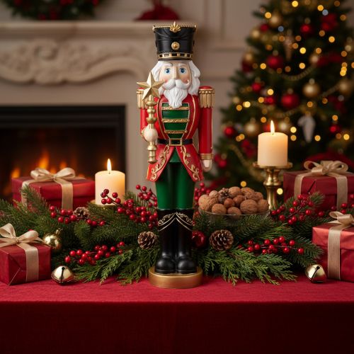 Notenkraker decoratief beeldje, feestelijke kerstdecoratie, 59 cm | Floristik24.nl