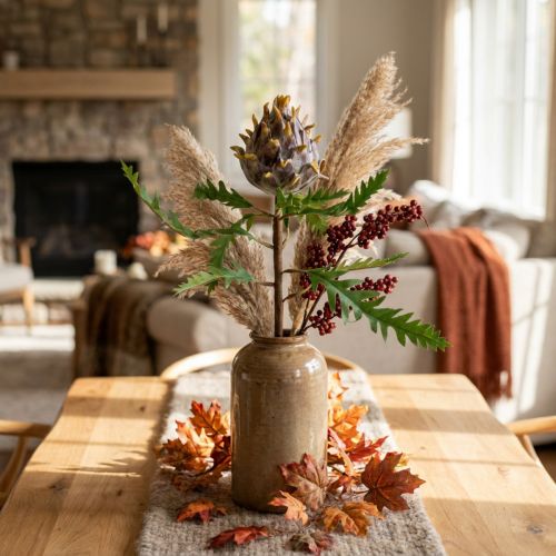 Deco kunstplant artisjok paars herfstdecoratie Ø7,5cm H42cm | Floristik24.nl