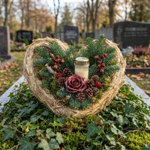 Rietjeskussentje hart 22x24cm | Floristik24.nl
