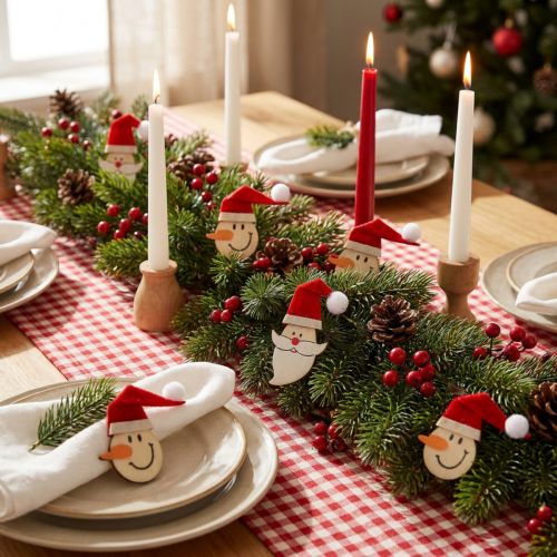 Tafeldecoratie Kerstman, sneeuwpop 4-5cm 12 st | Floristik24.nl