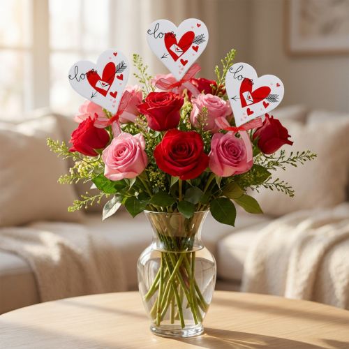 Bloemplug hart wit met strik 7cm 12 st | Floristik24.nl