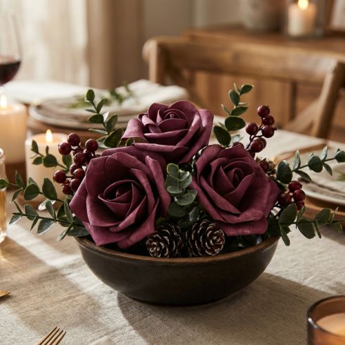Foam roosjes Ø10cm mauve 8 st | Floristik24.nl