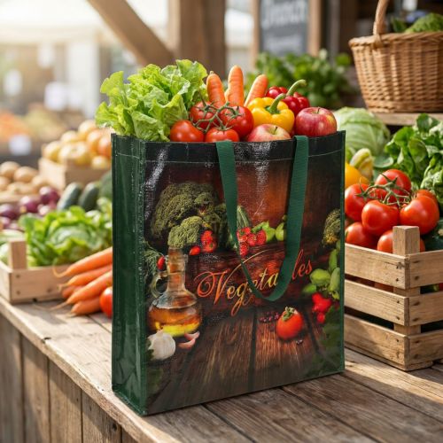 Artikel Boodschappentas met handvatten Groenten plastic 38 × 10 × 39cm