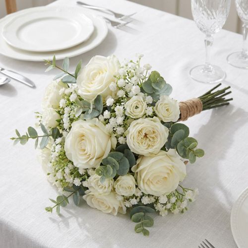 Artikel Gypsophila kunstbloemen gipskruid wit L30cm 6 stuks in een bos