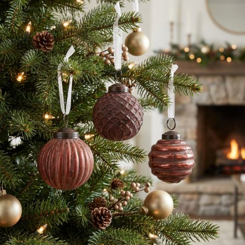 Kerstboomversiering vintage kerstversiering glas Ø5cm 9st | Floristik24.nl