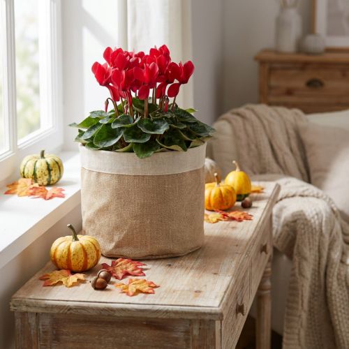 Plantenmand van jute, opbergmand van natuurlijk textiel, Ø26cm H21cm, 3 stuks | Floristik24.nl