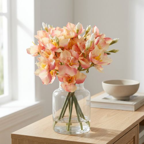 Decoratieve bloeiende takken van de Peruaanse lelie voor tijdloze bloemstukken, 33 cm, 6 stuks | Floristik24.nl
