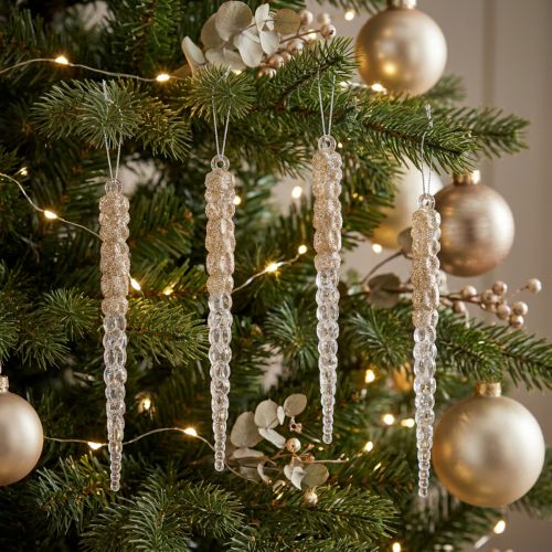 Decoratieve ijspegels om op te