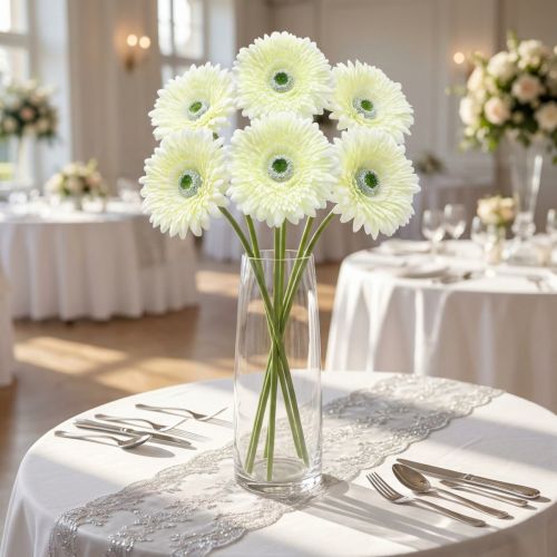 Gerbera kunst wit 62cm 6 st | Floristik24.nl