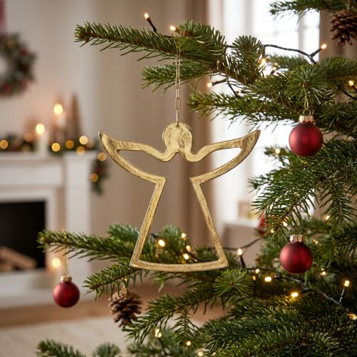Metalen hangers, decoratieve engelen, gouden adventsversiering 15 × 16.5cm | Floristik24.nl