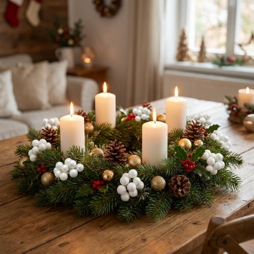 Artikel Mini Kerstbal wit gemarmerd spiegelbessen Ø20mm 140 st