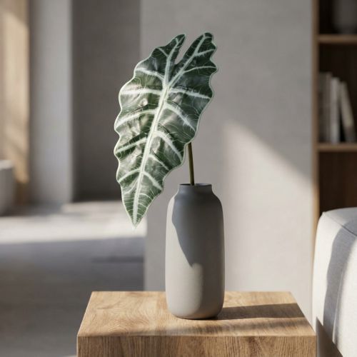 Kunstpijlenblad kunstplant alocasia deco groen 74cm | Floristik24.nl