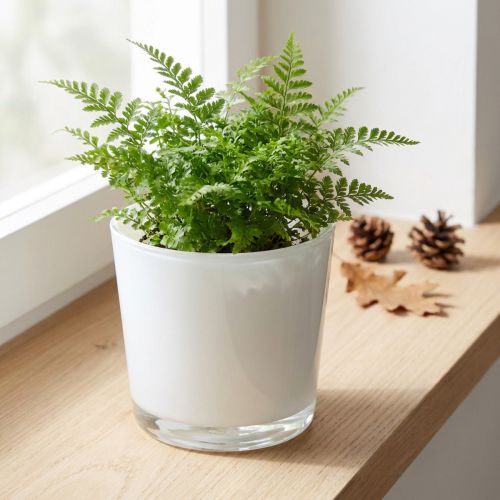 Glazen plantenbak wit Ø11,5cm H11cm | Floristik24.nl