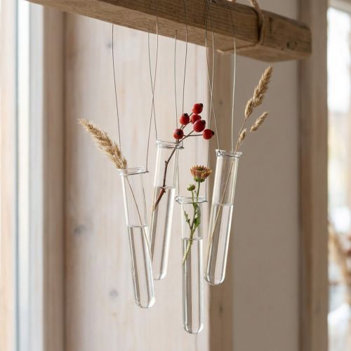 Reageerbuis decoratief glas om minivaasje op te hangen Ø2,4cm H22,5cm | Floristik24.nl