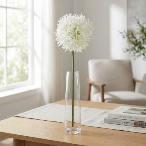 Sierallium kunstwit wit Ø12cm H62cm | Floristik24.nl