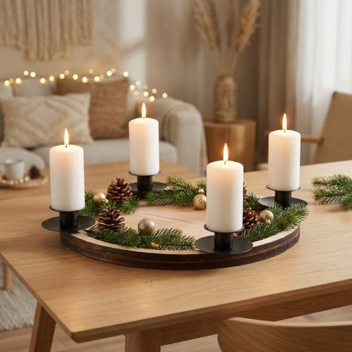 Stokkandelaar met houten blad