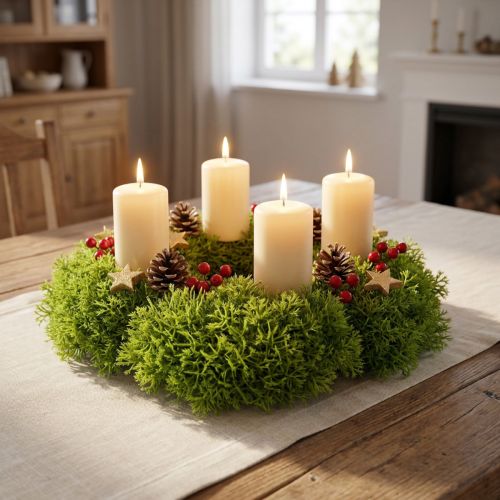 Decoratief mos kunstgroen – moskussen 10/12/14cm 3 st | Floristik24.nl