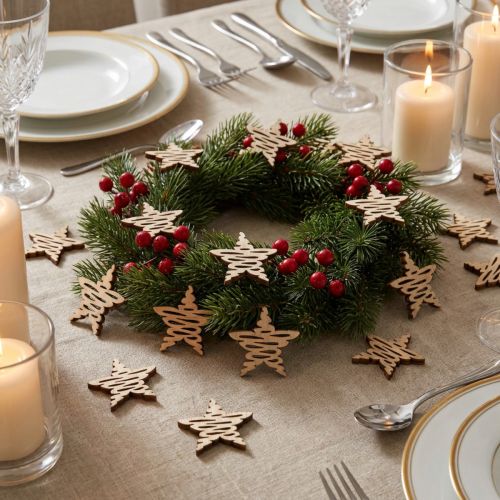 Strooidecoratie houten sterren Kerst naturel Ø4cm 72 st | Floristik24.nl
