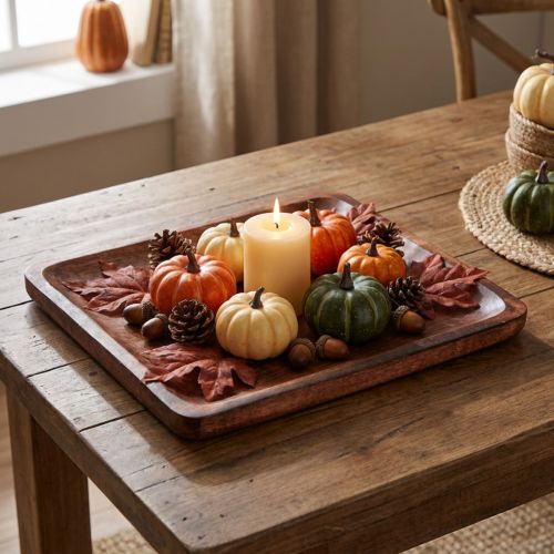 Houten decoratief dienblad, rechthoekig, donkerbruin gelakt, 30×25 cm | Floristik24.nl