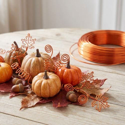 Aluminium knutseldraad, oranje, Ø2mm, 500g, 60m, voor doe-het-zelf decoraties | Floristik24.nl