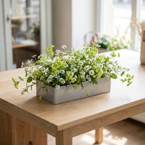Kom vierkant grijs 20cm x 10.5cm H5cm | Floristik24.nl