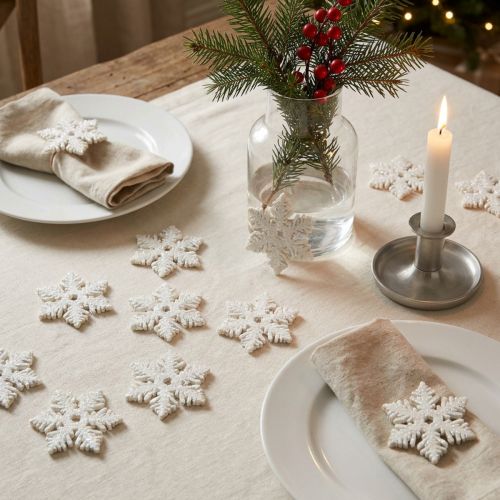 Sneeuwvlokken hout 4cm wit met mica 72 st | Floristik24.nl