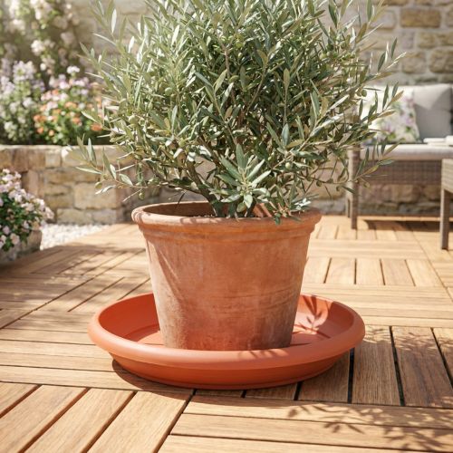 Onderzetter “Linda” Ø44cm terracotta | Floristik24.nl