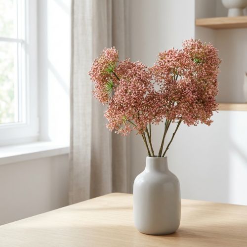 Vlierbes kunstroze bloesemtak 52cm 4st | Floristik24.nl