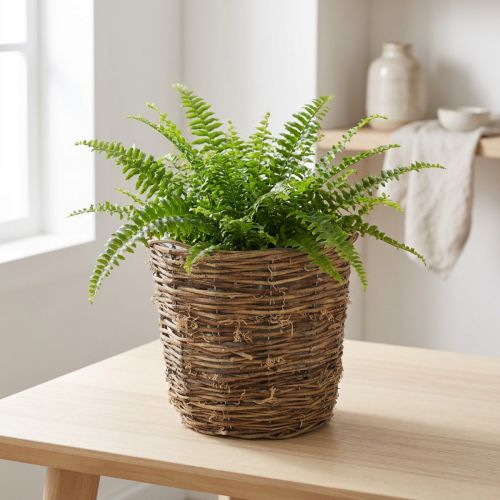 Plantenmand met een rankachtig ontwerp, decoratief voor bloempotten en tafeldecoratie. | Floristik24.nl