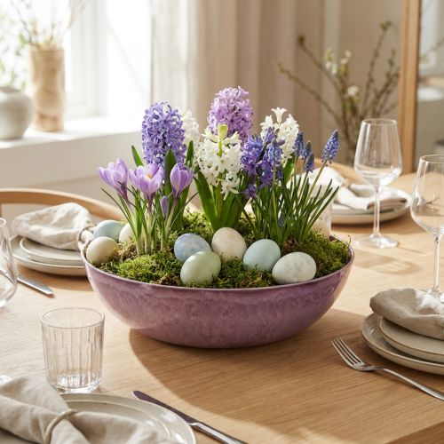 Elegante paarse plastic schaal