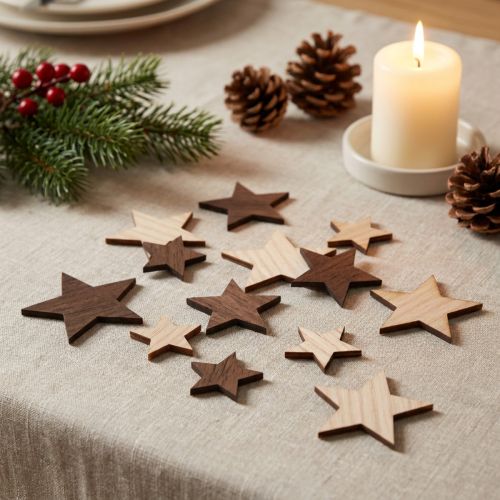 Decoratieve kerststerren naturel bruin Ø3,5–5,5cm 48 st | Floristik24.nl