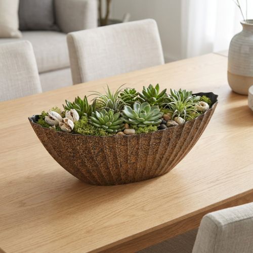 Plantenschaal met groeven