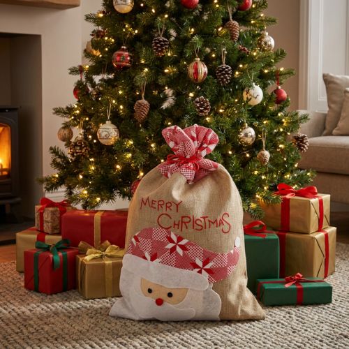 Jute tas, jute tas Kerstmis, cadeautas groot 50×35cm | Floristik24.nl