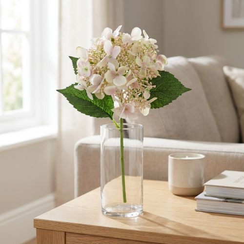 Hortensia kunstcreme tuinbloem met knoppen 52cm | Floristik24.nl