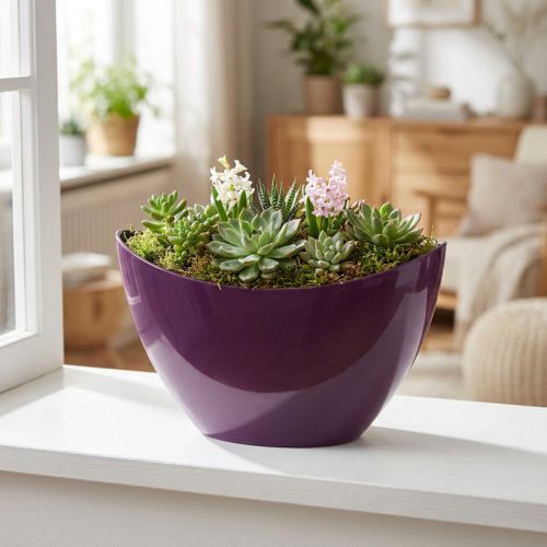 Plantenboot sierschaal paars 20×9cm H12cm | Floristik24.nl