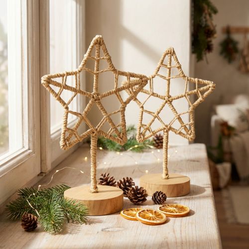 Sterdecoratie metaal houten